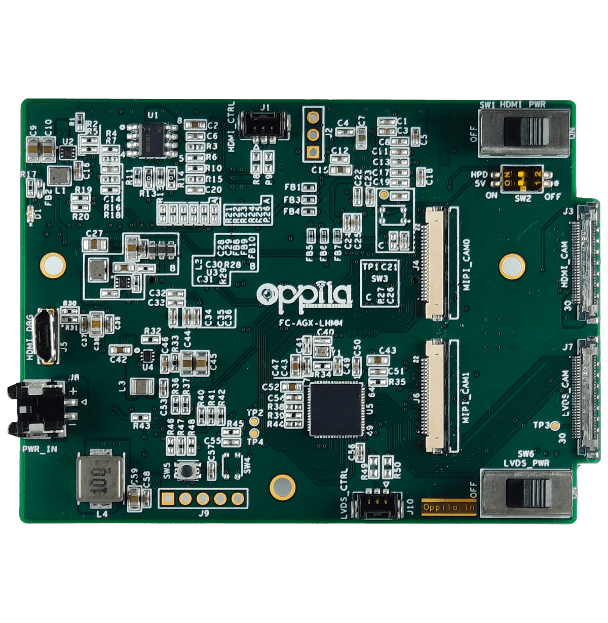 AGX Orin LVDS, HDMI & Dual MIPI CSI-2 Bridge Board (FC-AGX-LHMM) by Oppila Microsystems