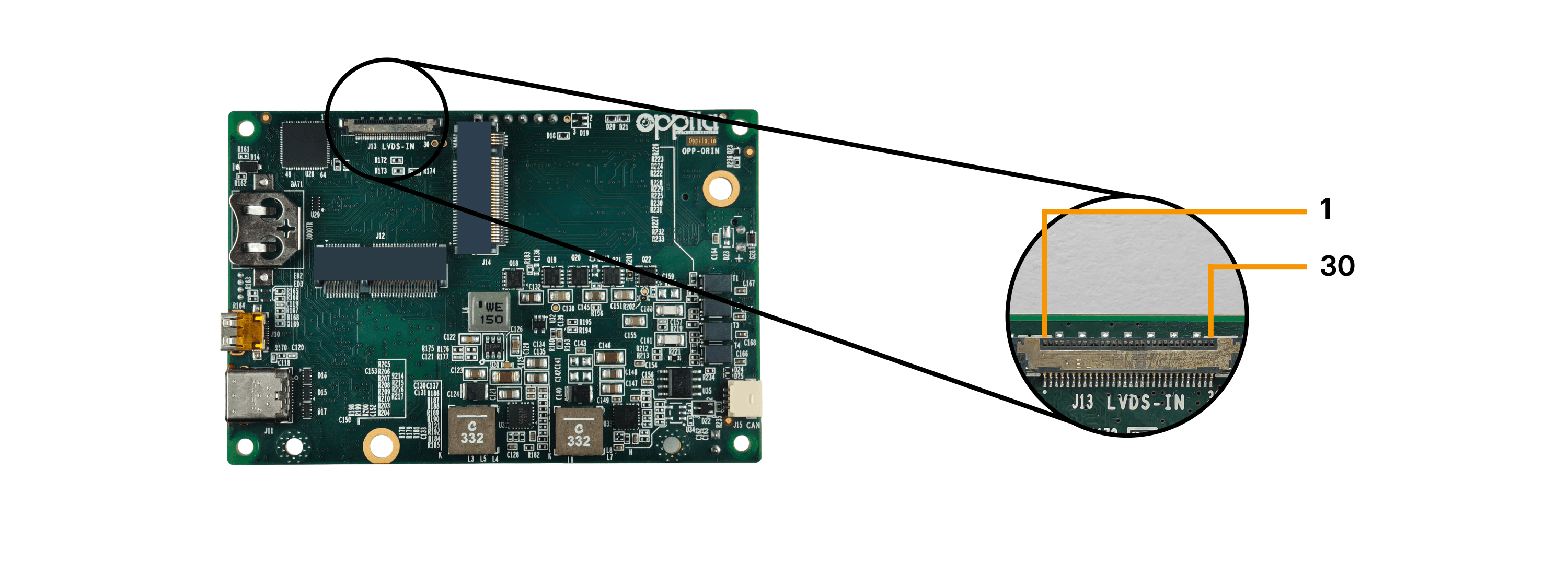 J13 LVDS Connector