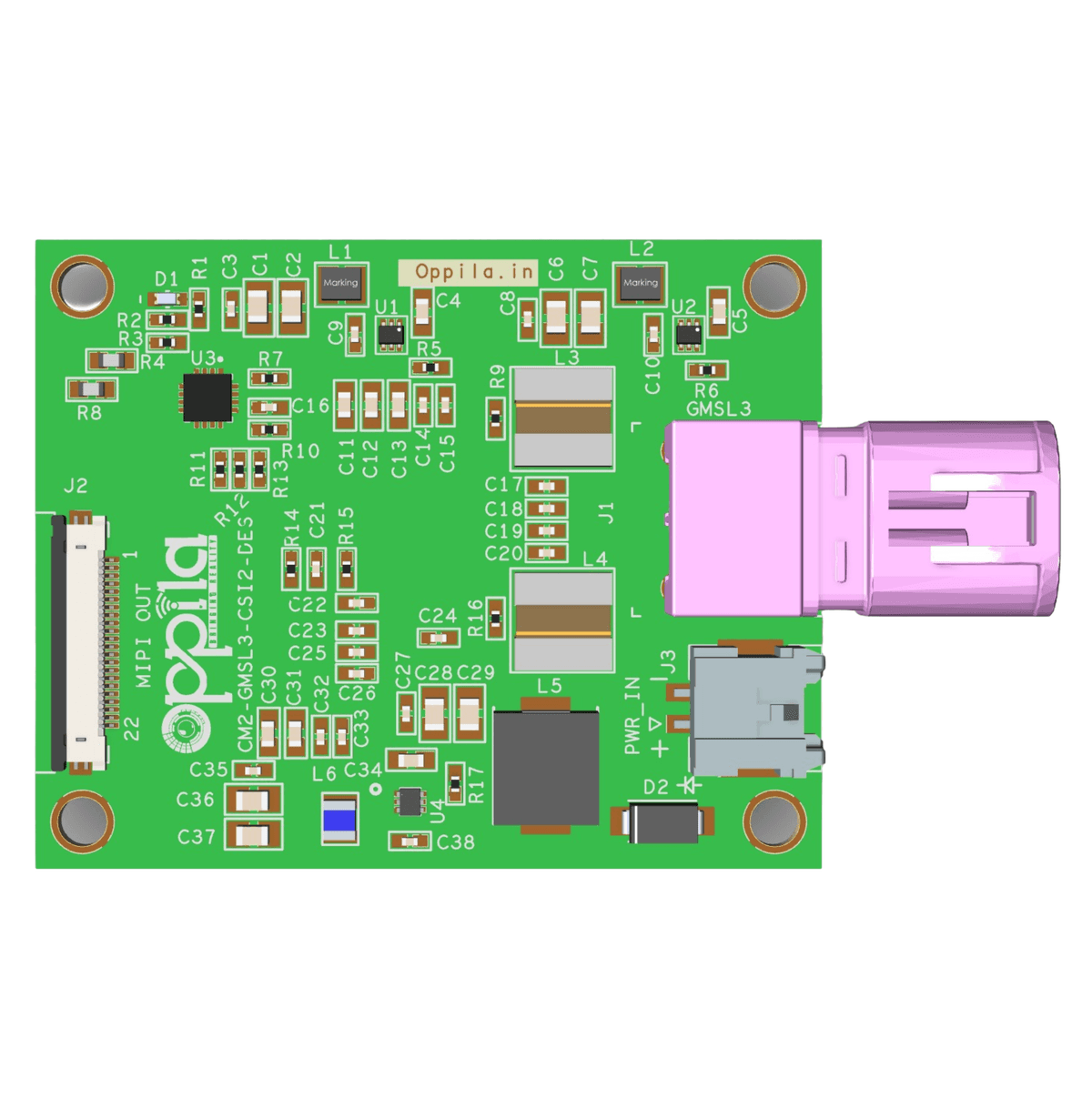 GMSL3 to MIPI Deserializer Board (CM2-GMSL3-CSI2-DES) by Oppila Microsystems