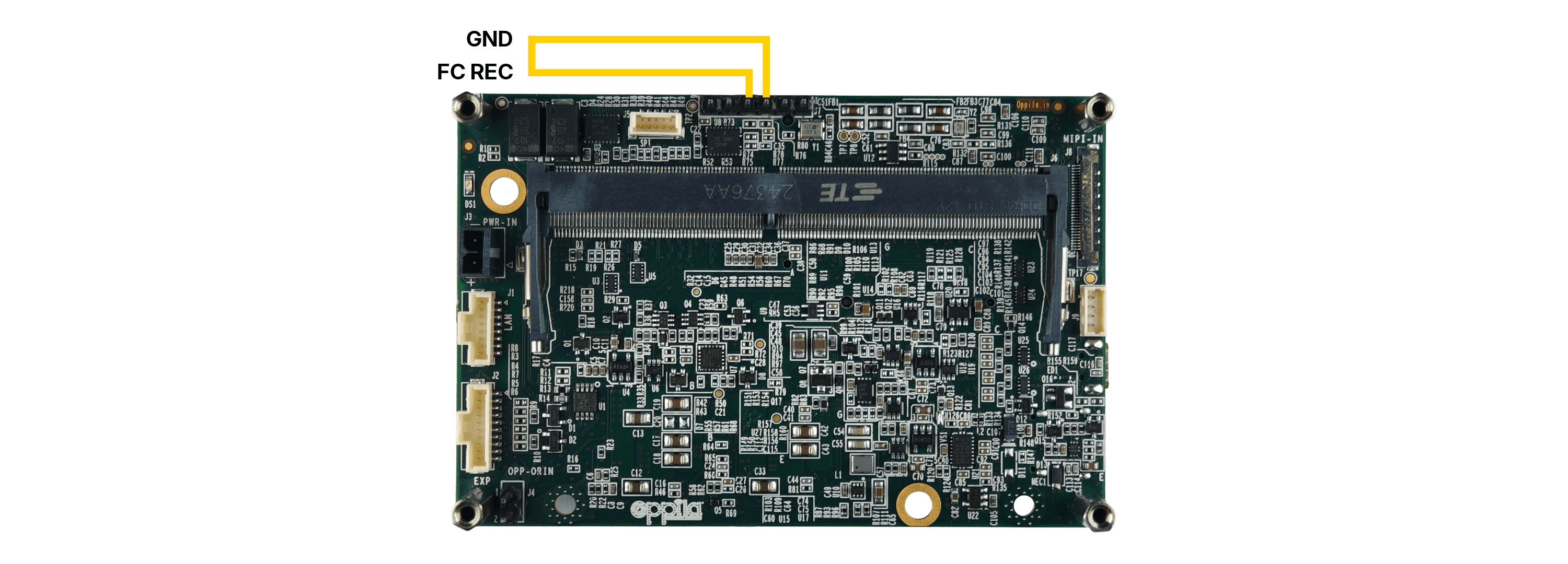 J7 recovery mode — Pin 3 (GND) and Pin 4 (FORCE RECOVERY)