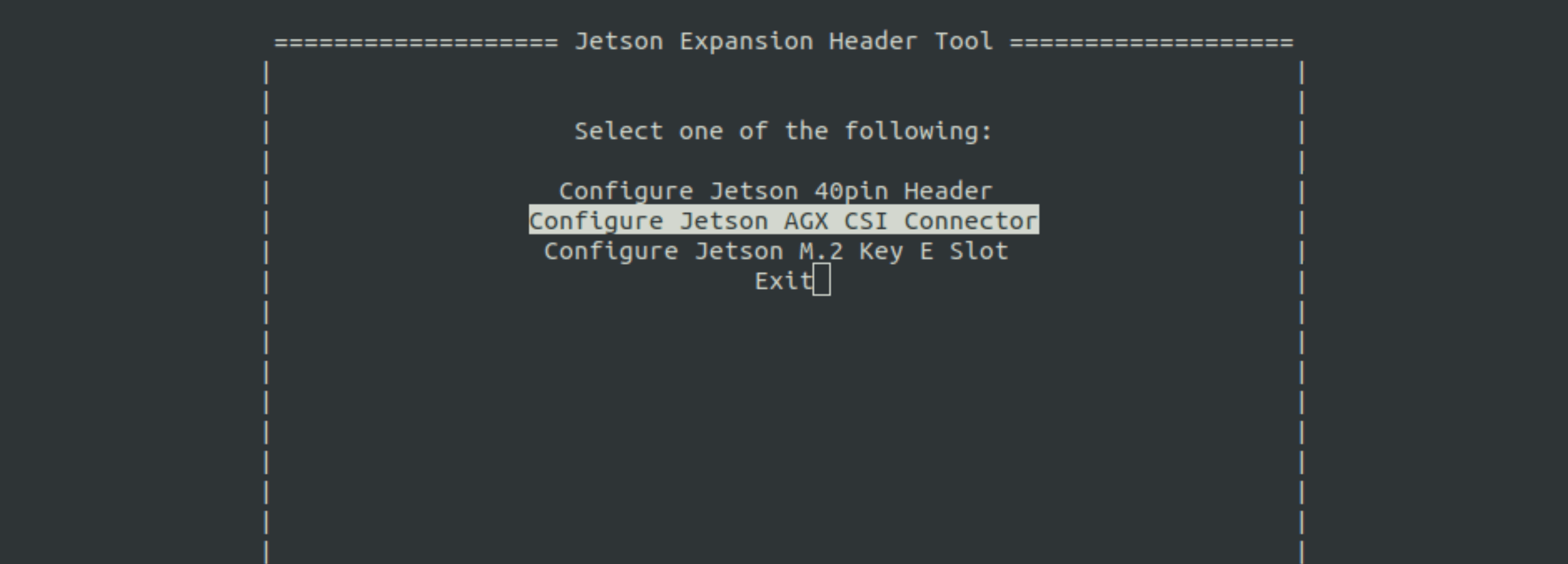 Select the Jetson AGX CSI Connector