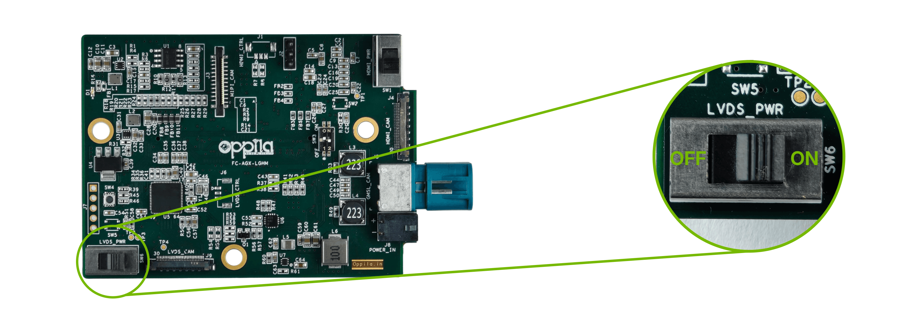 LVDS camera power switch SW6