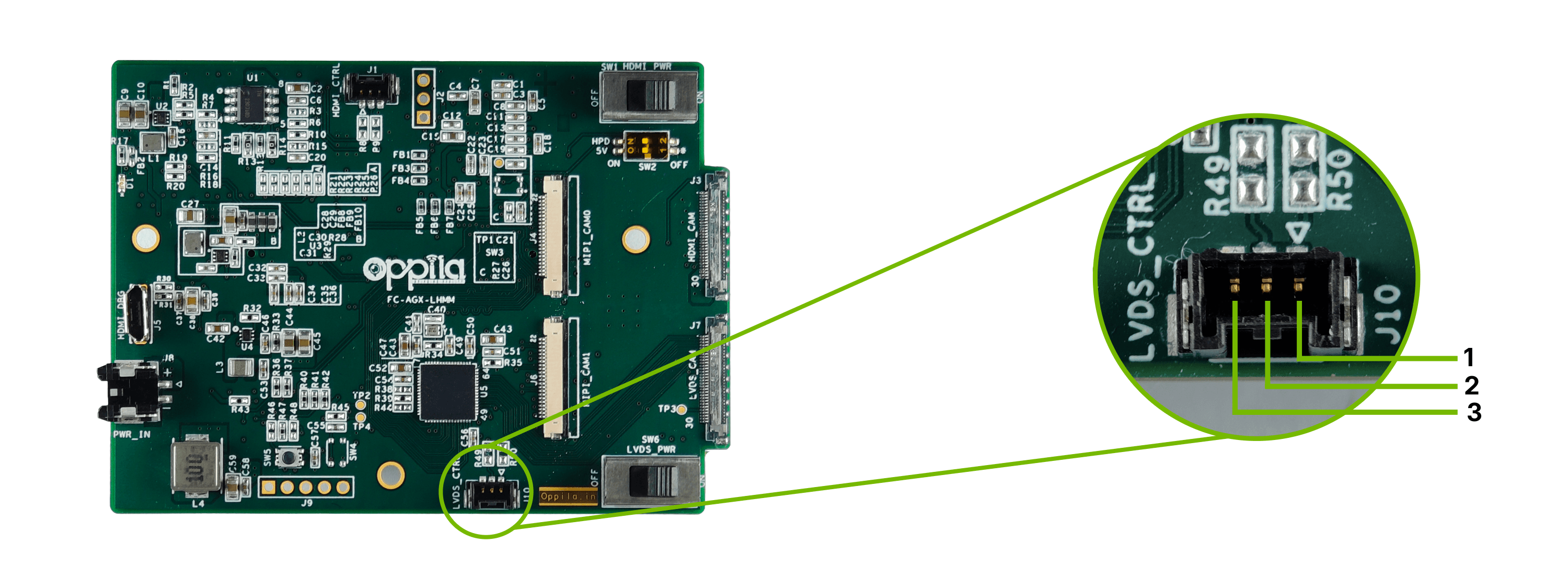 J10 LVDS Camera External UART Connector