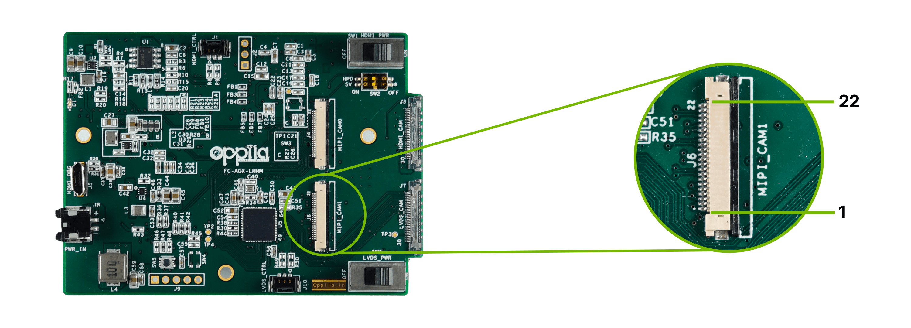 J6 MIPI CSI-2 Camera Connector — Port 1