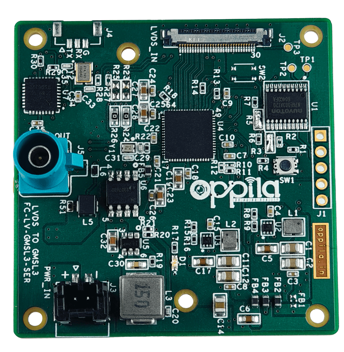 LVDS to GMSL3 Serializer Board (FC-LV-GMSL3-SER) by Oppila Microsystems